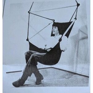 Vtg USA Handmade Hammock Swing Chair Hanging Canvas Porch Seat Boulder Colorado